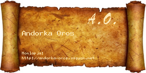 Andorka Oros névjegykártya